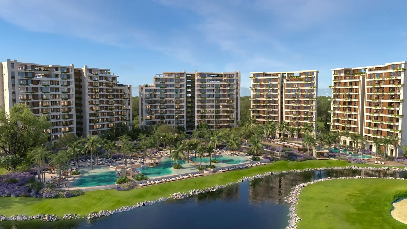 Render oficial del conjunto Punta Laguna Corasol